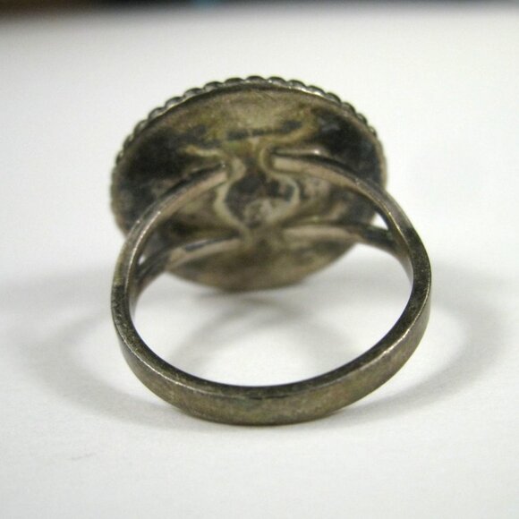Operculum Shell Eye Sterling Silver 925 Ring Vintage Statement Size 9.5 - Picture 7 of 10